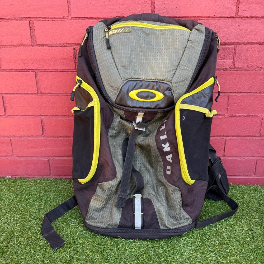 Oakley Link Pack Backpack Bag Black Yellow Olive Green Hiking Camping Travel